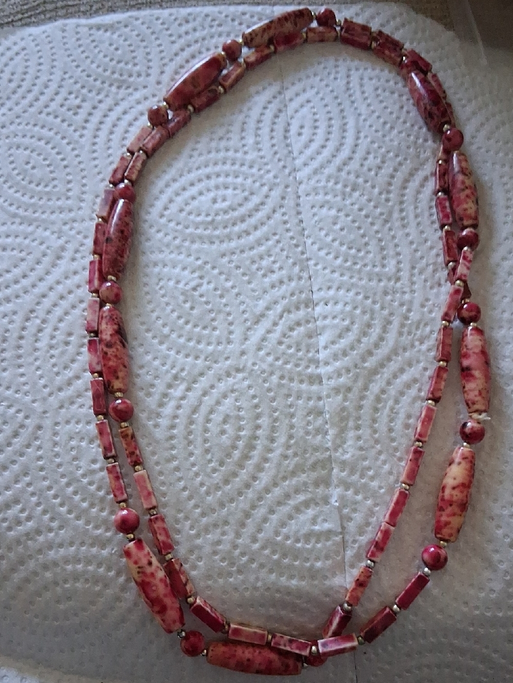 Elegant Pink Double-Strand Beaded Necklace